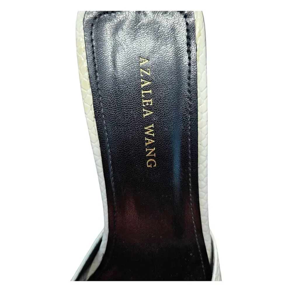 Azalea Wang White Textured Open Toe Mules Size 8.5 - Picture 8 of 10